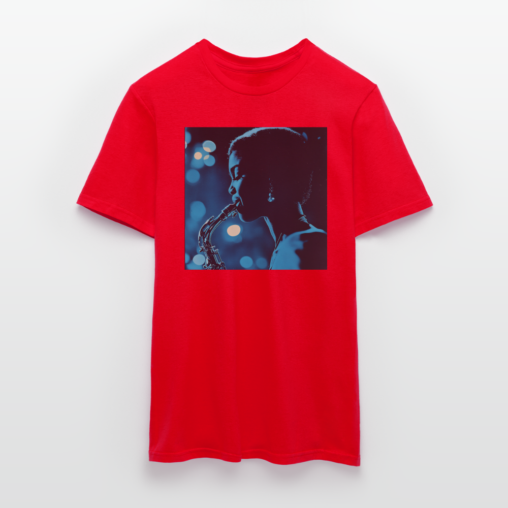 Blå toner i skymningen, T-shirt herr - röd