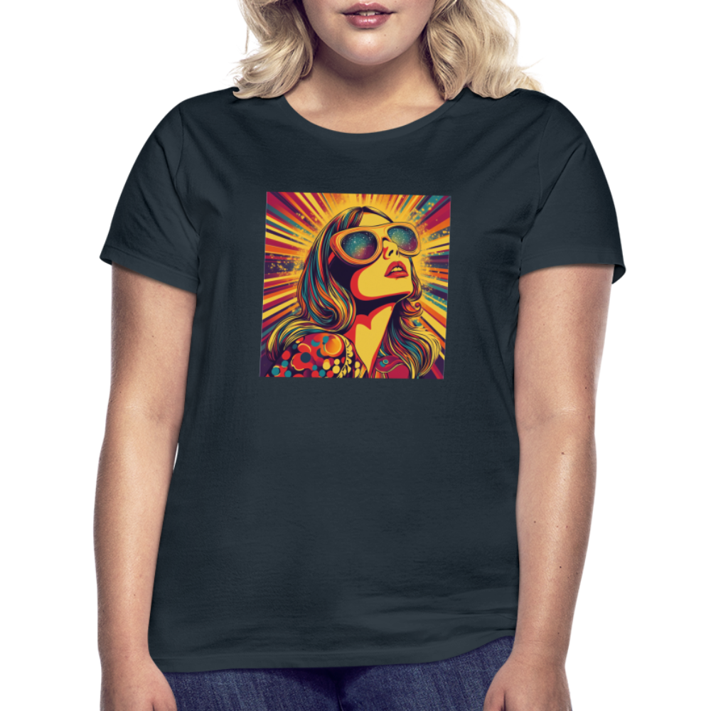 Disco Fever, T-shirt dam - marinblå