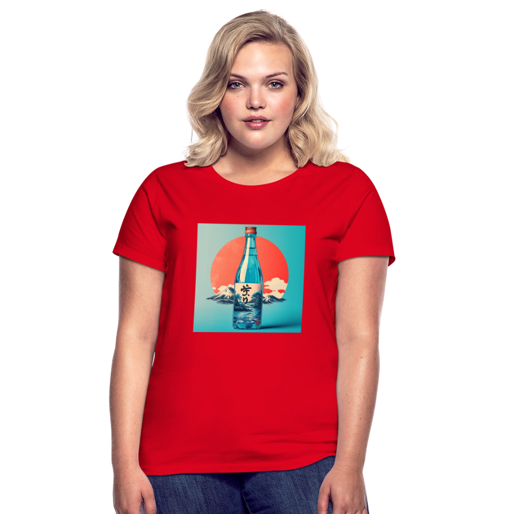 Stillhet i glas, T-shirt dam - röd