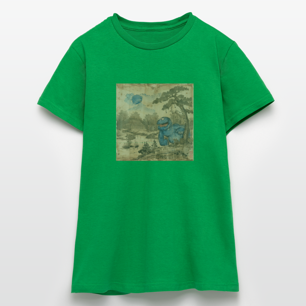 Uramiko vid floden, T-shirt dam - kellygrön
