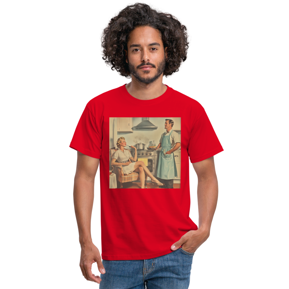 Äta bör man - annars dör man, T-shirt herr - röd