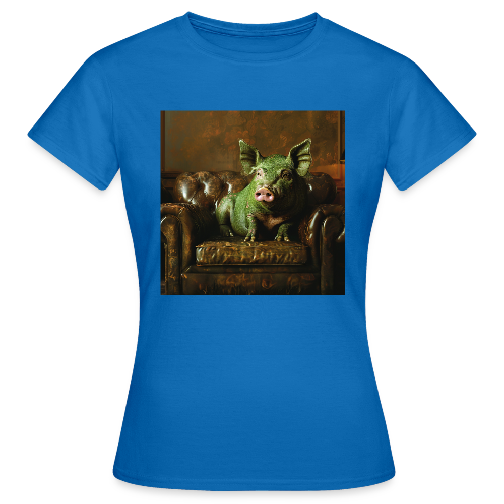 Grön Elegans, T-shirt dam - royalblå