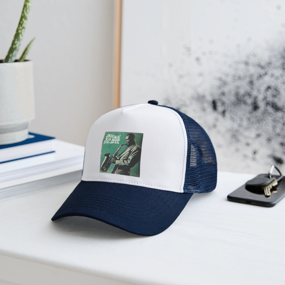 Groove in the Mind, Trucker Cap - vit/marinblå