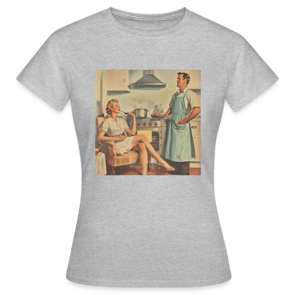 Äta bör man - annars dör man, T-shirt dam - gråmelerad