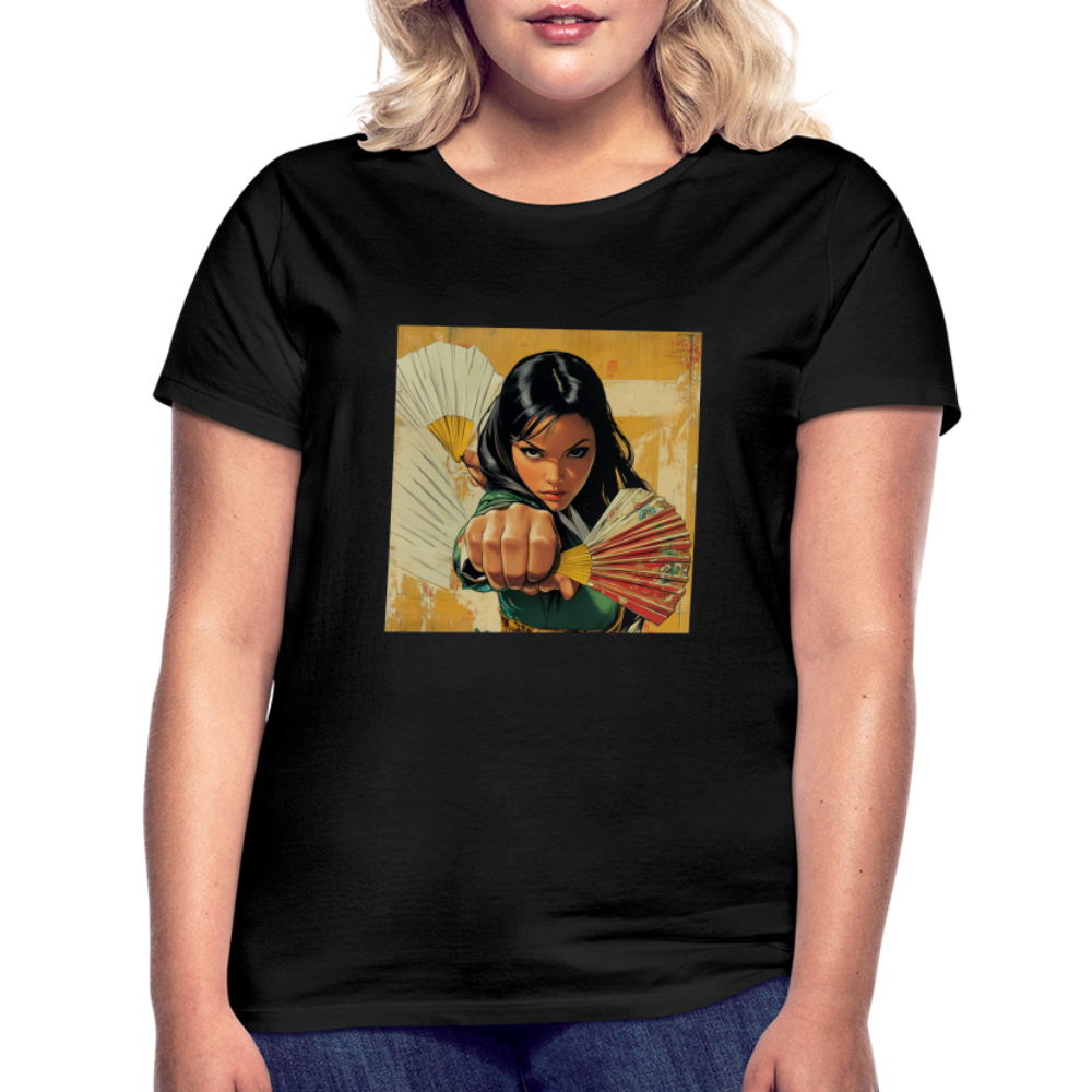 Blå Lotus , T-shirt dam - svart