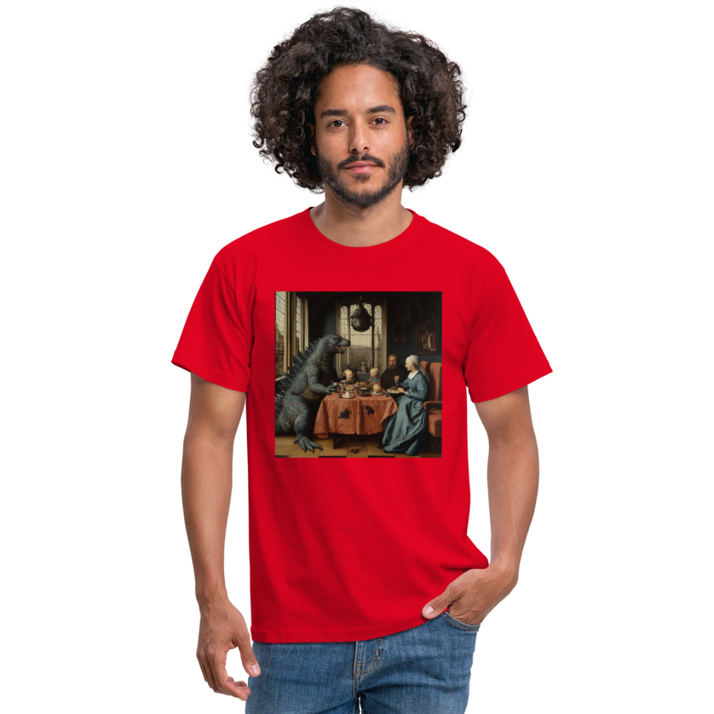 Familjens Fest med Gäst,T-shirt herr - röd