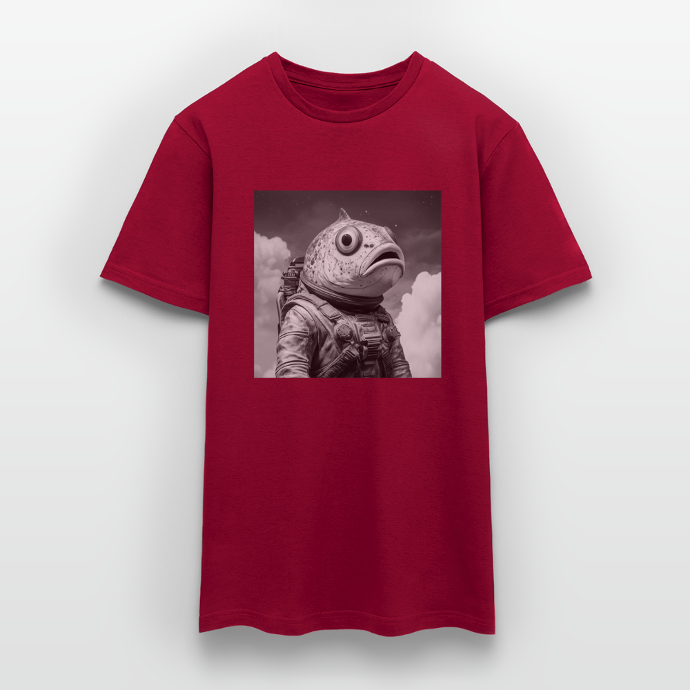 En ensam simtur i universum, T-shirt herr - tegelröd