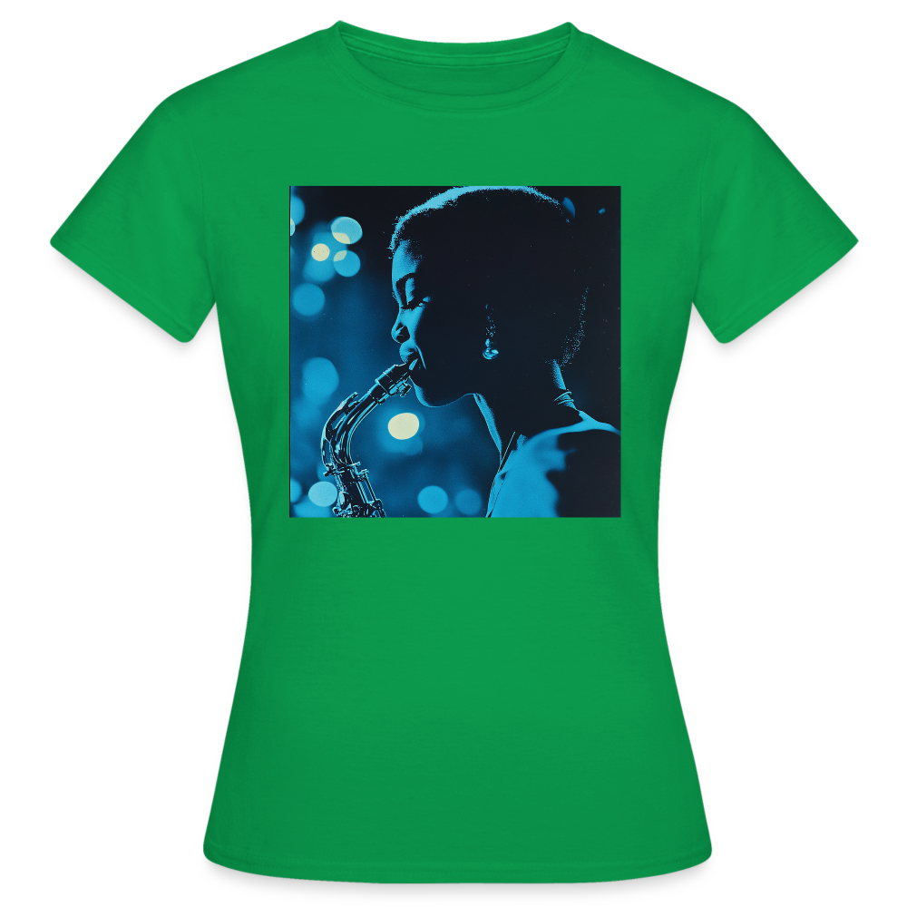 Blå toner i skymningen, T-shirt dam - kellygrön
