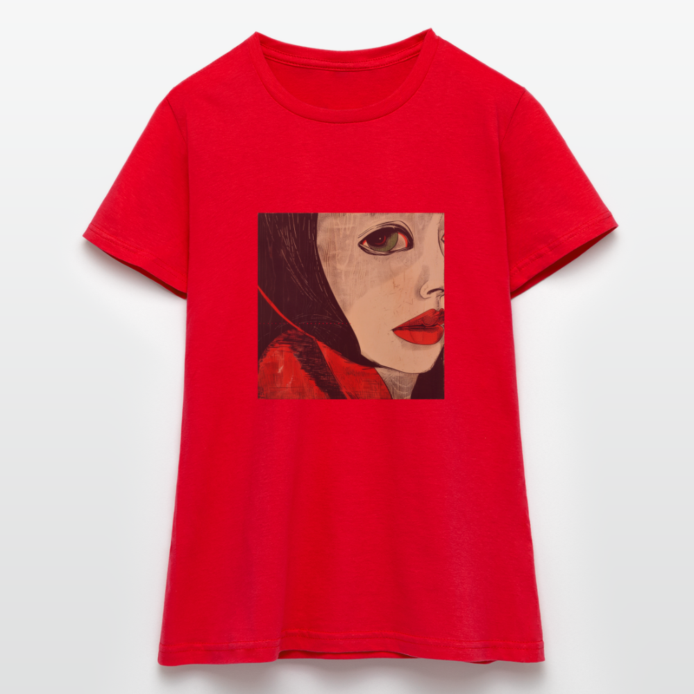 Fiskarfruns öga, T-shirt dam - röd