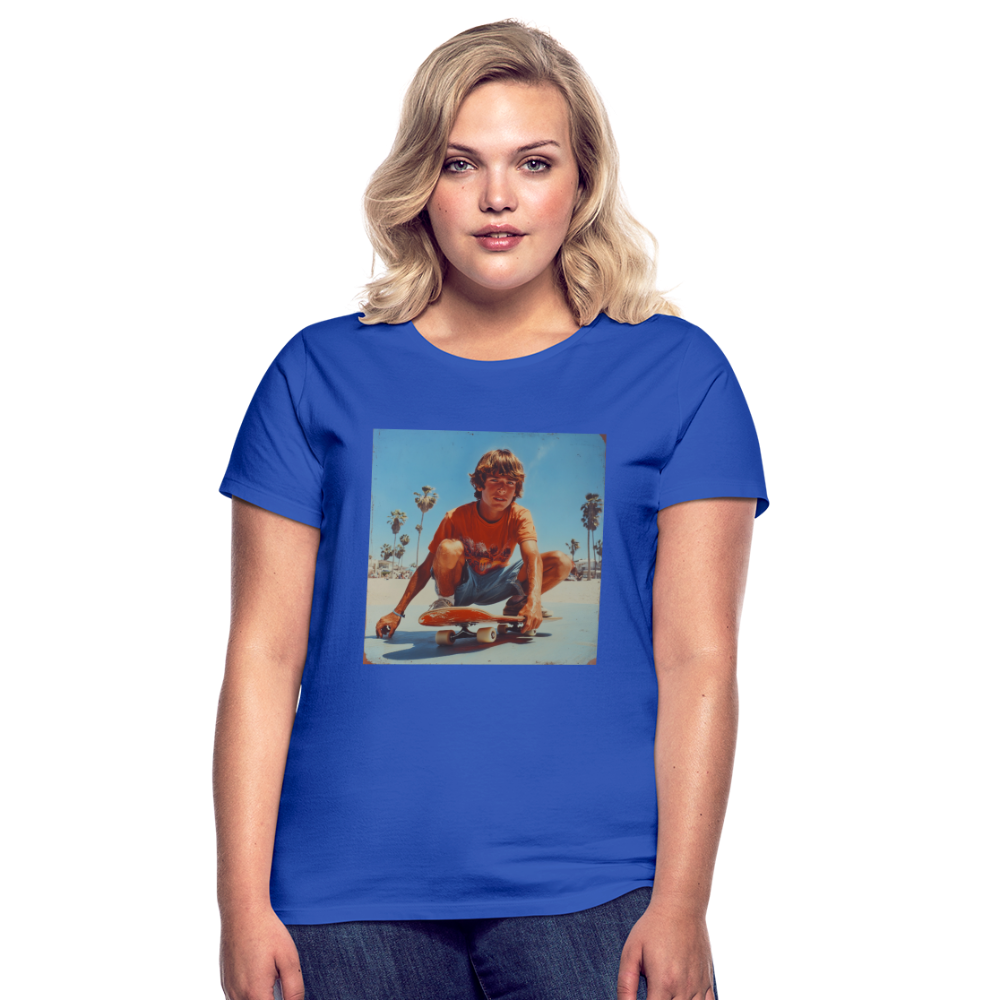 Sunset Vibes, 70s Style, T-shirt dam - royalblå