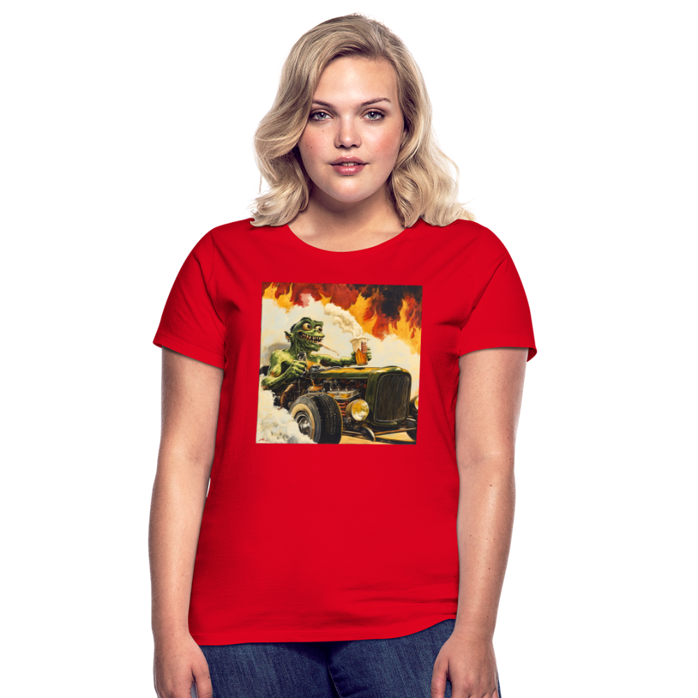 Ragg-Rex, T-shirt dam - röd