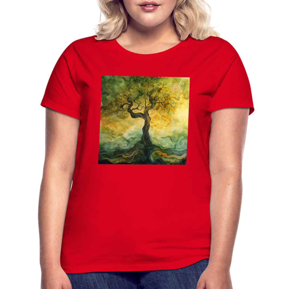 Trädets visdom, T-shirt dam - röd