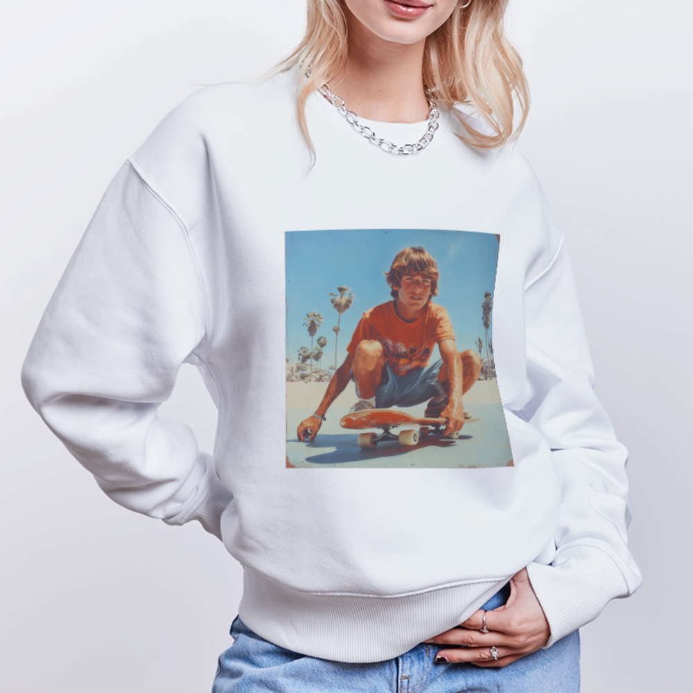 Sunset Vibes, 70s Style, Ekologisk oversizetröja RADDER unisex från Stanley/Stella - vit