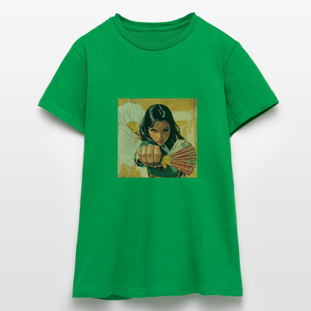 Blå Lotus , T-shirt dam - kellygrön