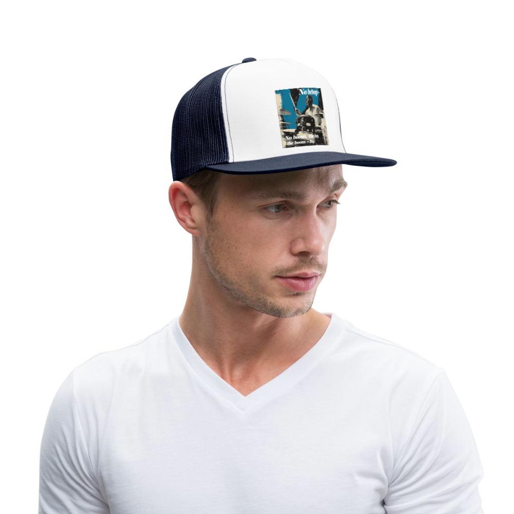 Push It Bebop, Trucker Cap - vit/marinblå