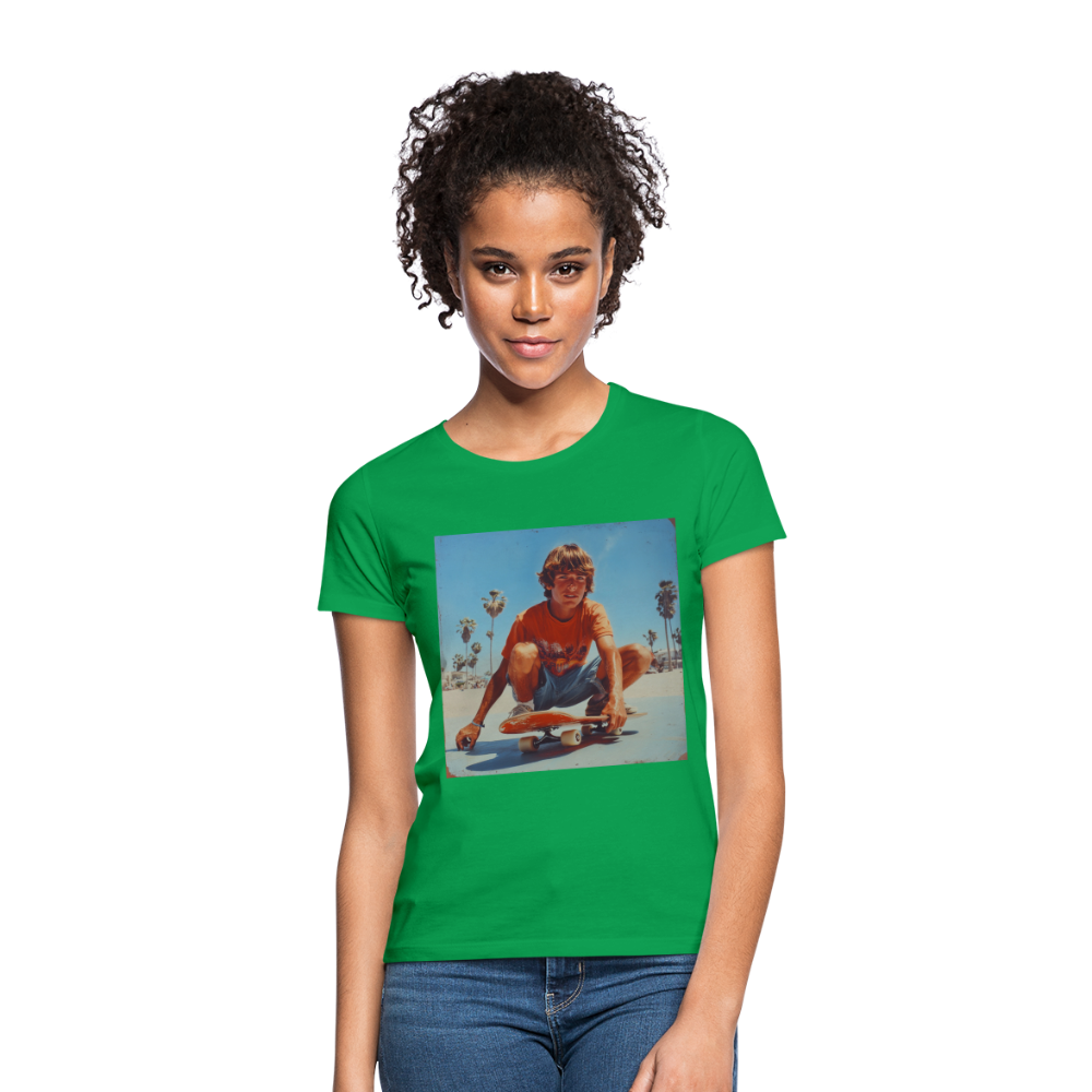 Sunset Vibes, 70s Style, T-shirt dam - kellygrön