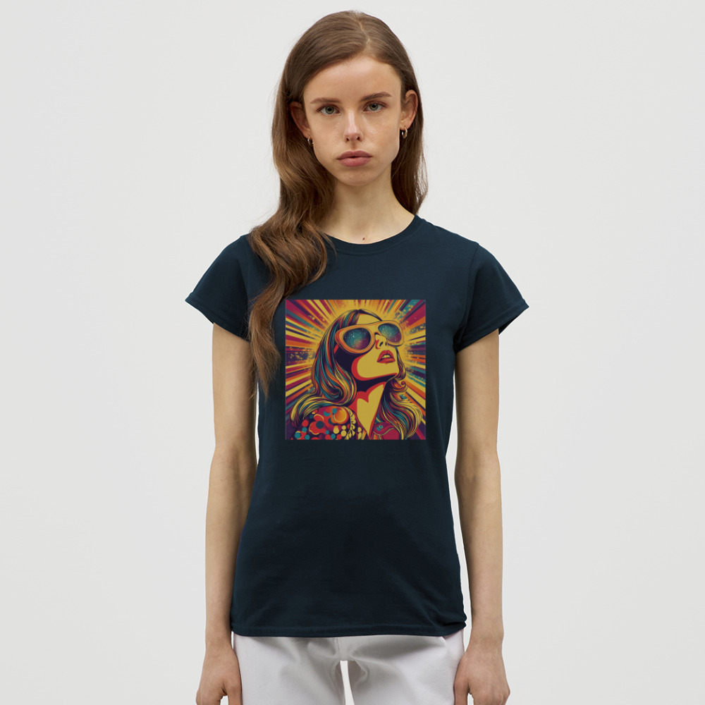 Disco Fever, T-shirt dam - marinblå