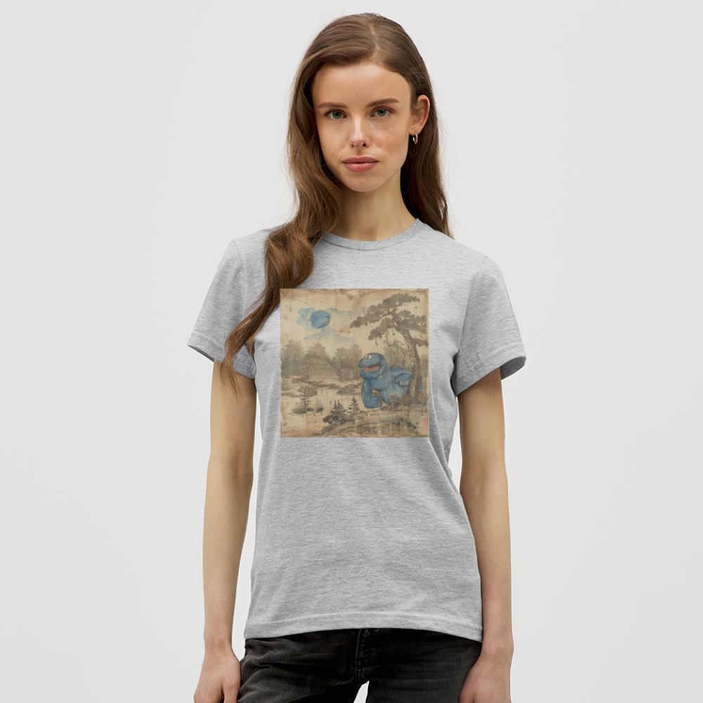 Uramiko vid floden, T-shirt dam - gråmelerad