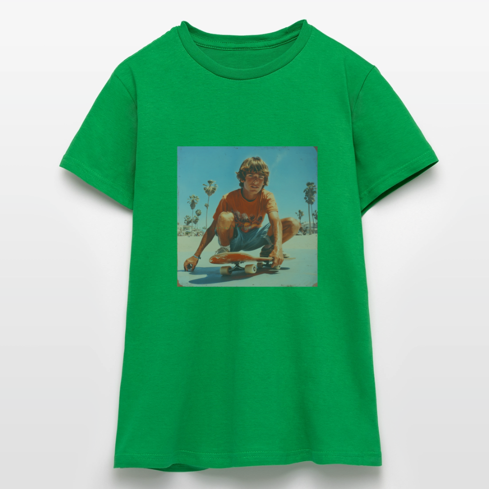 Sunset Vibes, 70s Style, T-shirt dam - kellygrön