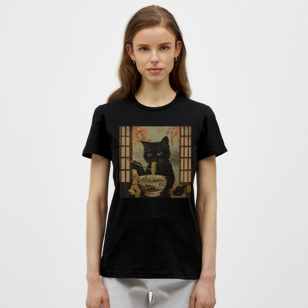 Ramenkatt, T-shirt dam - svart