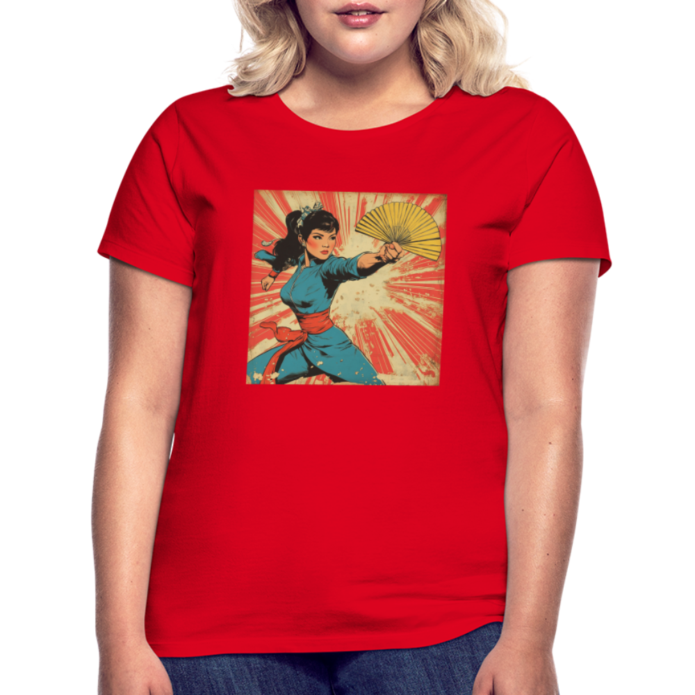 Solfjädern, T-shirt dam - röd