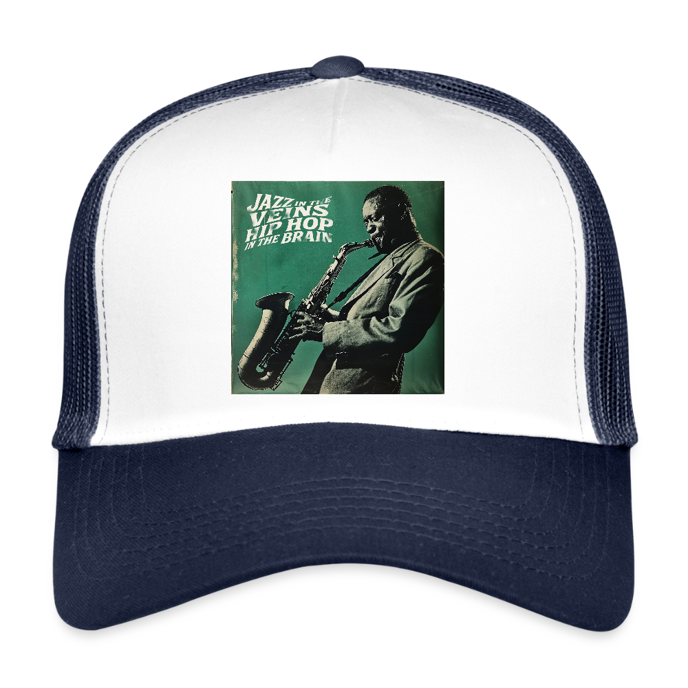 Groove in the Mind, Trucker Cap - vit/marinblå