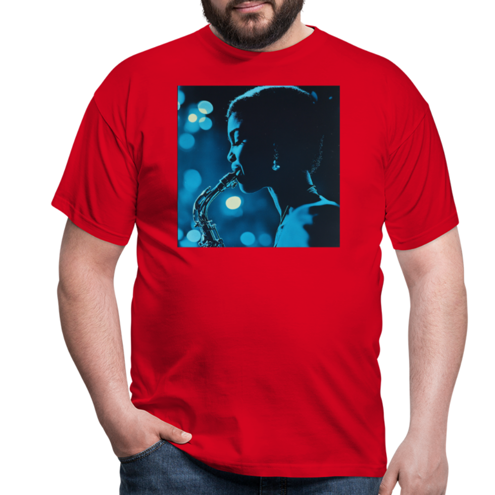 Blå toner i skymningen, T-shirt herr - röd