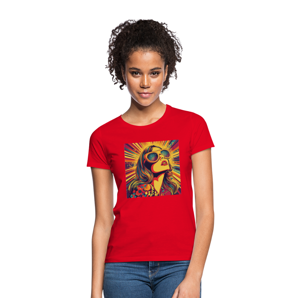 Disco Fever, T-shirt dam - röd