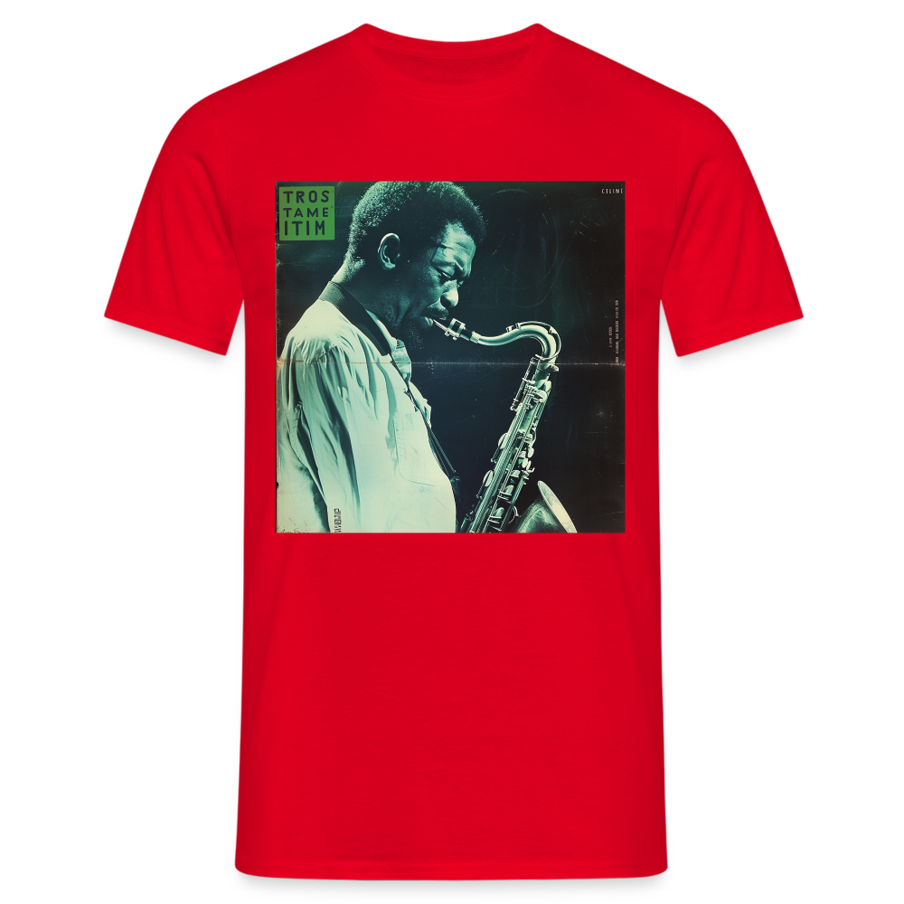 Gåtfull figur i jazzens underground, T-shirt herr - röd