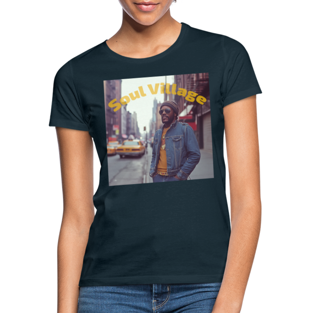 Soul Village, T-shirt dam - marinblå