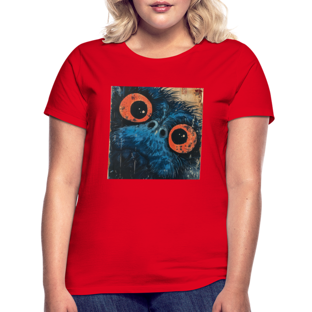 Den blå vännen, T-shirt dam - röd