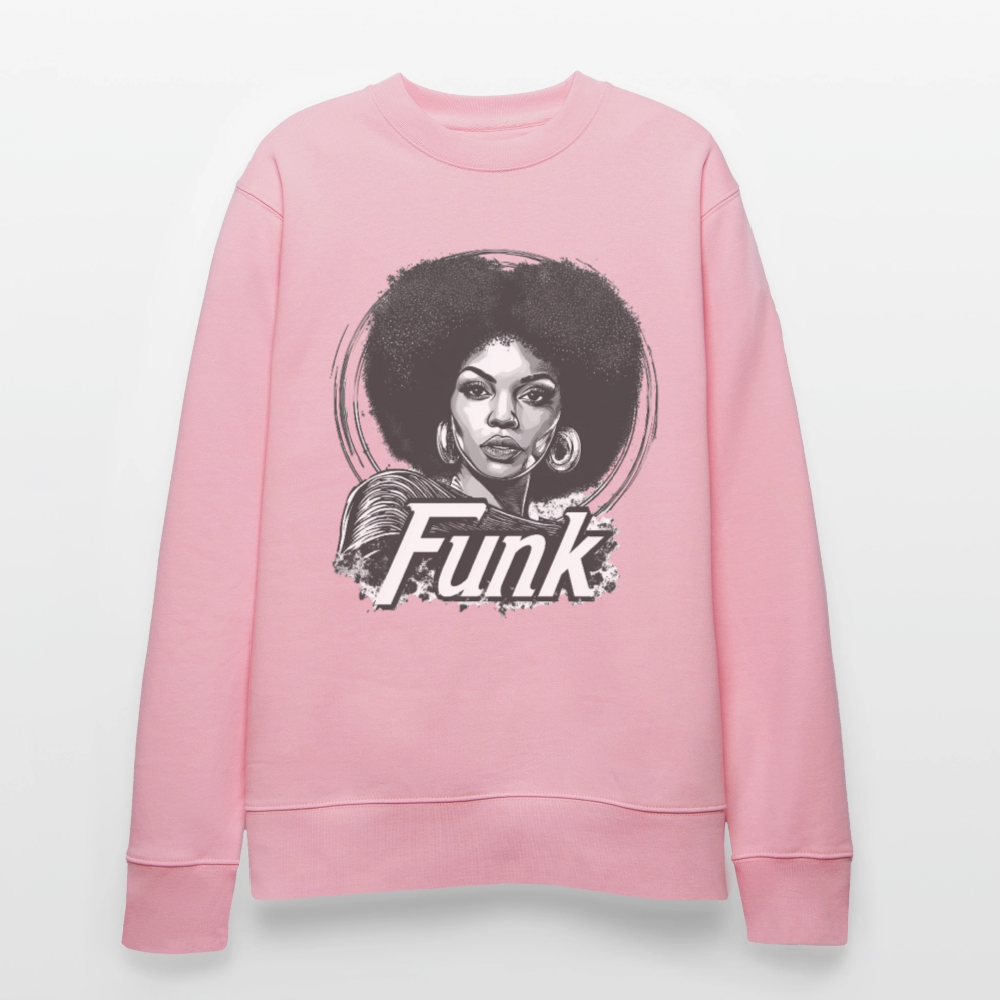 Funk Queen: Power in Motion (transparent bakgrund), Ekologisk sweatshirt CHANGER unisex frÄn Stanley/Stella - ljusrosa