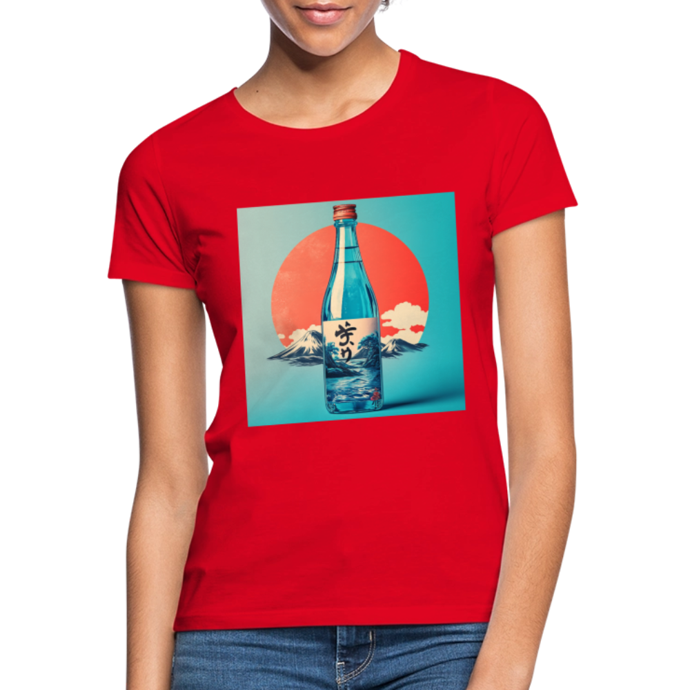Stillhet i glas, T-shirt dam - röd