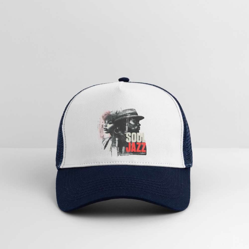 Soul Jazz Experience, Trucker Cap - vit/marinblå