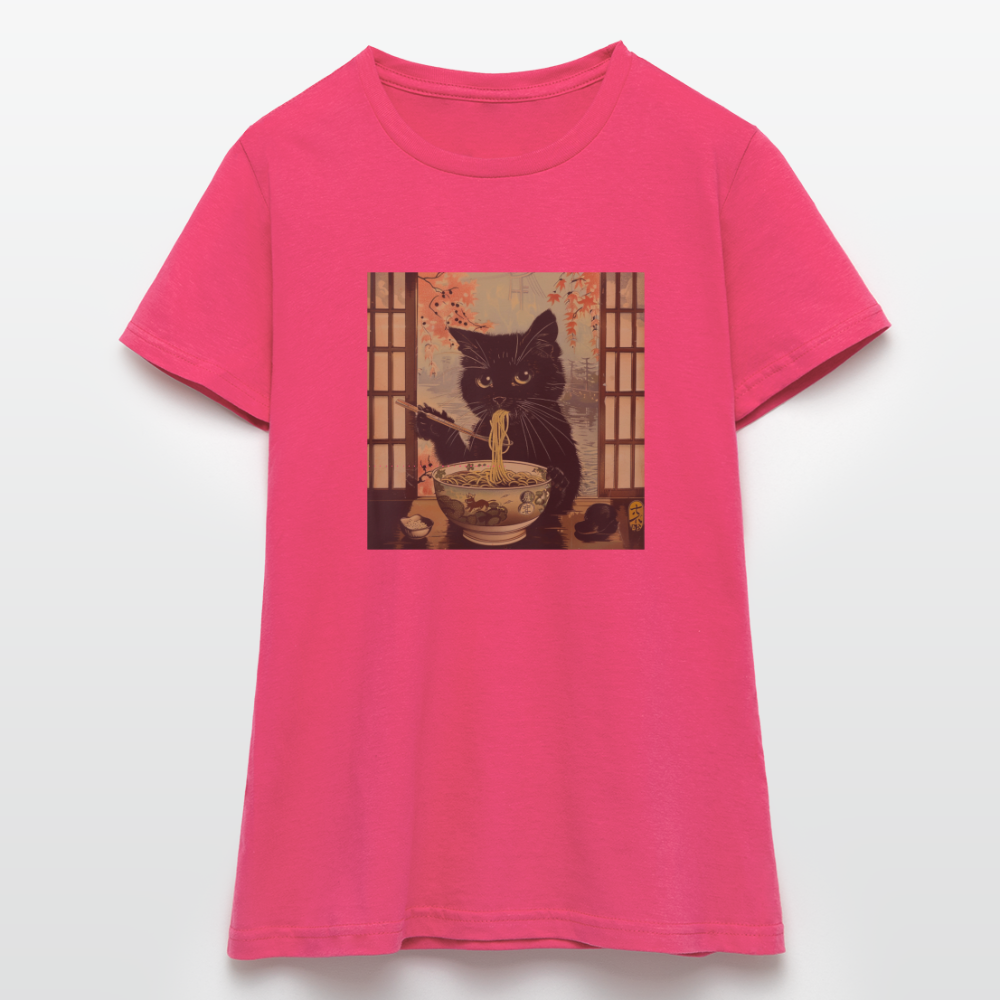 Ramenkatt, T-shirt dam - azalea