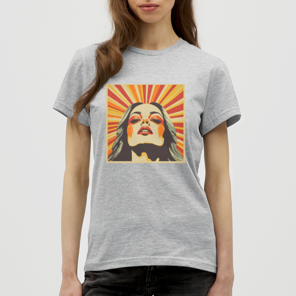 Sun Girl, T-shirt dam - gråmelerad