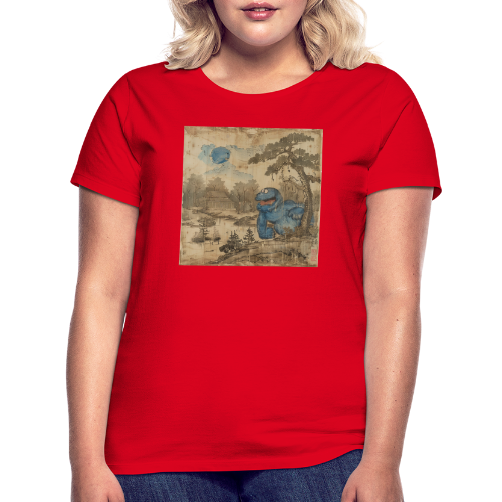 Uramiko vid floden, T-shirt dam - röd