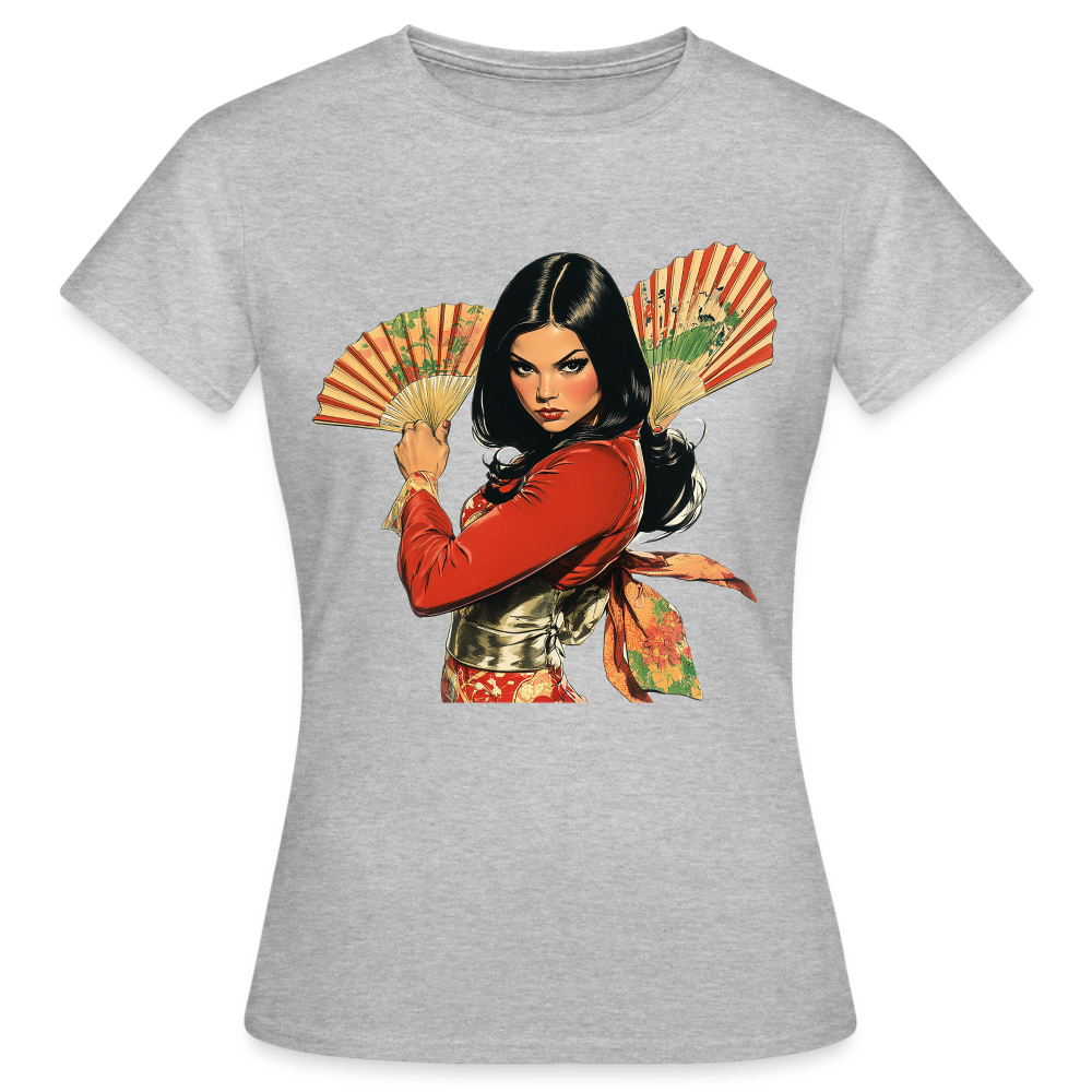 Dansen med Solfjädrar: Vindens krigare, T-shirt dam - gråmelerad