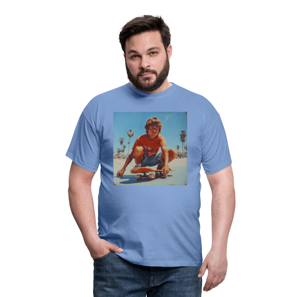 Sunset Vibes, 70s Style, T-shirt herr - carolina blue