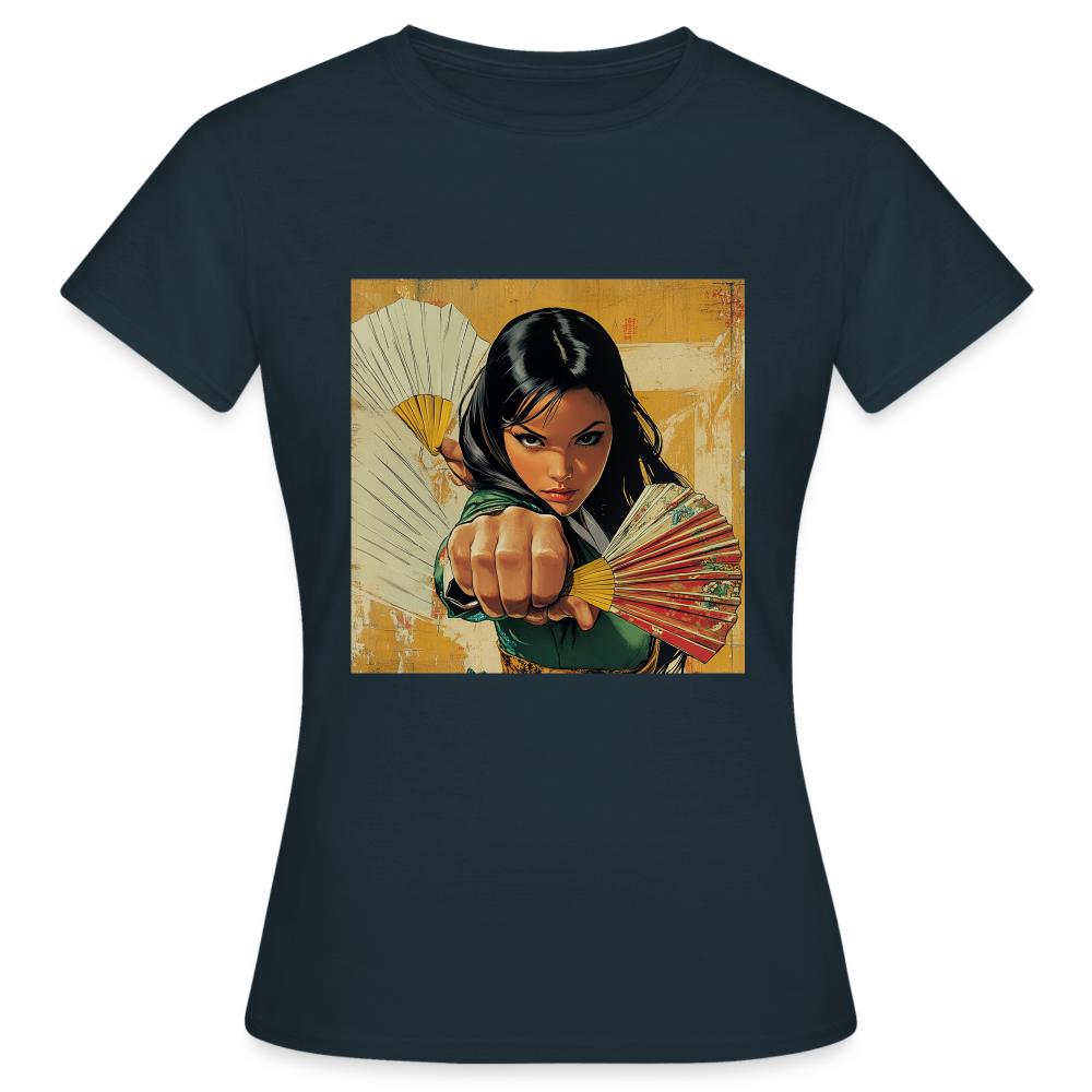 Blå Lotus , T-shirt dam - marinblå