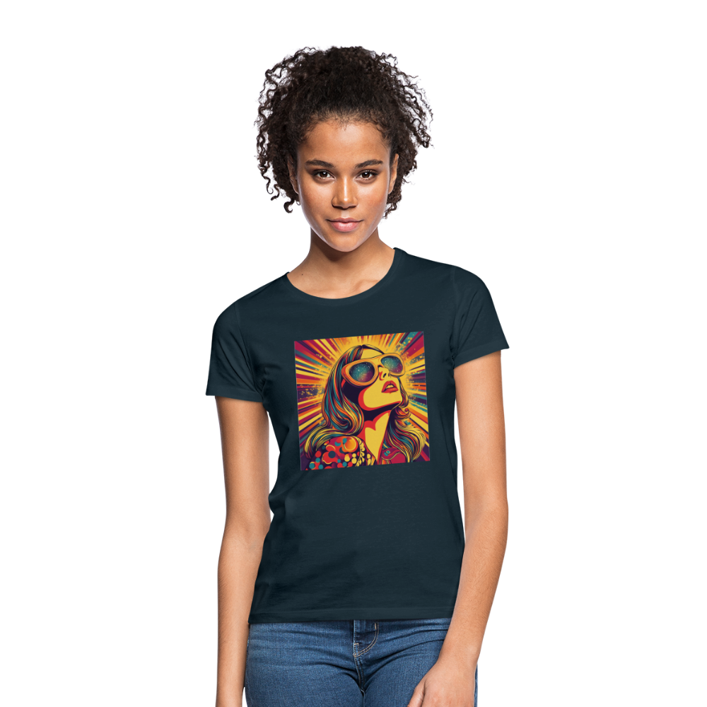 Disco Fever, T-shirt dam - marinblå