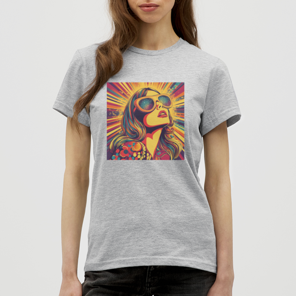 Disco Fever, T-shirt dam - gråmelerad