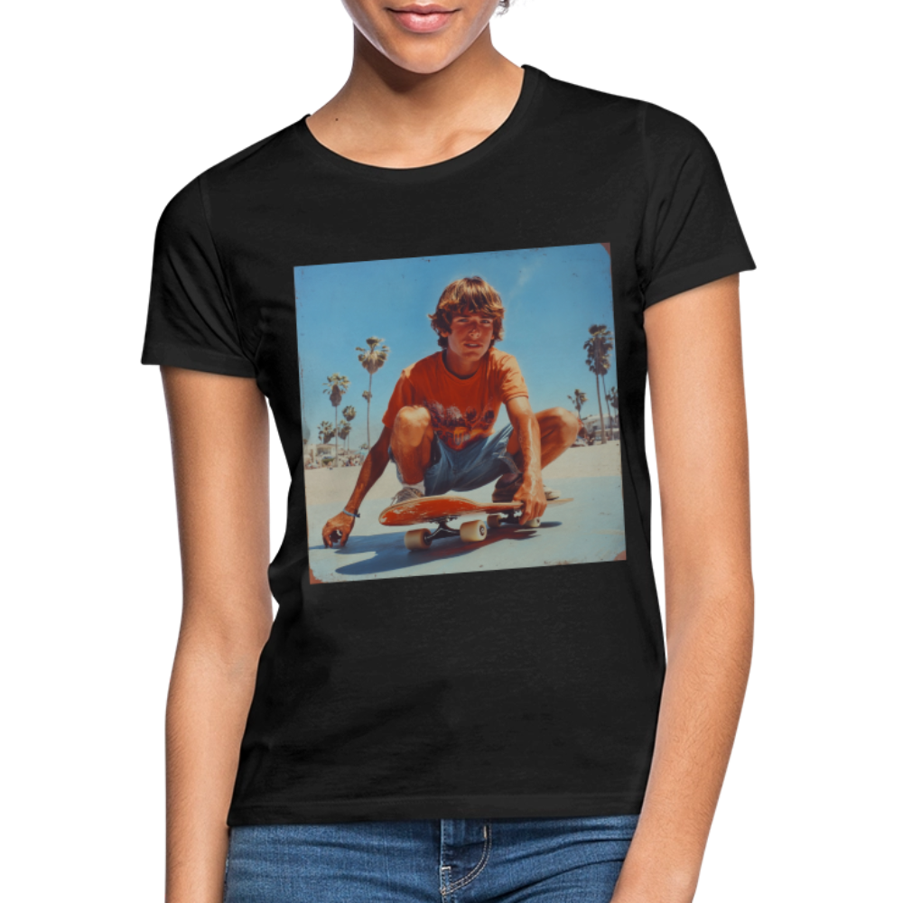 Sunset Vibes, 70s Style, T-shirt dam - svart