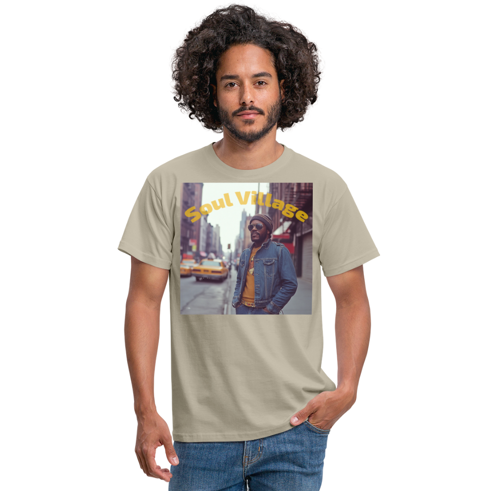 Soul Village, T-shirt herr - sandbeige