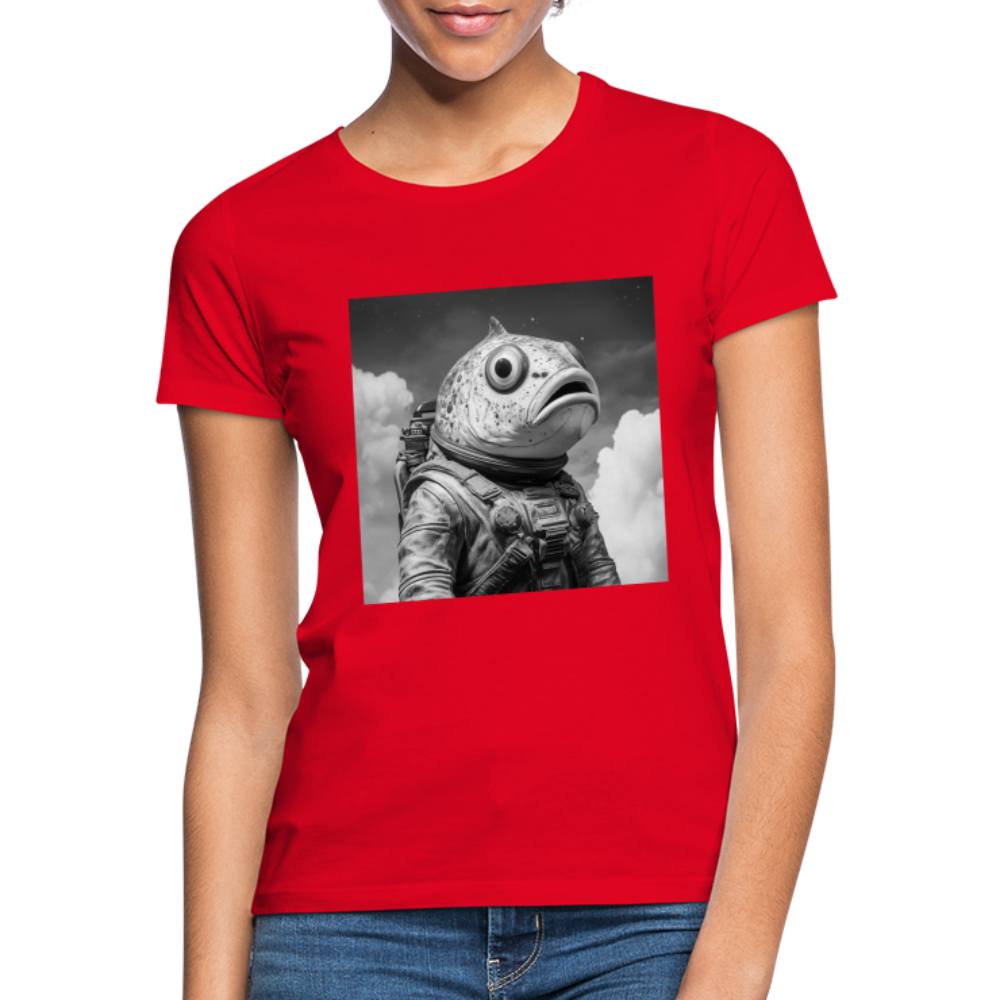 En ensam simtur i universum, T-shirt dam - röd