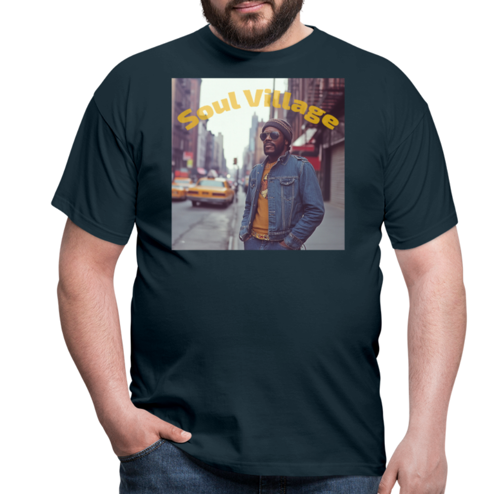 Soul Village, T-shirt herr - marinblå