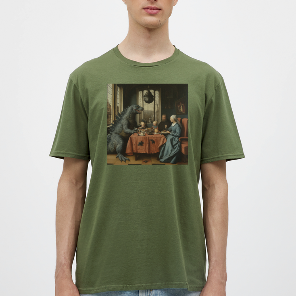 Familjens Fest med Gäst,T-shirt herr - Militärgrön