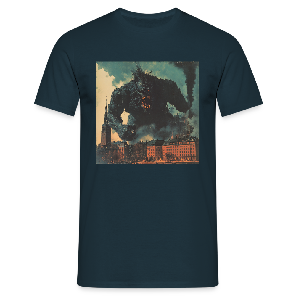 Helvetesstorm över Staden, T-shirt herr - marinblå