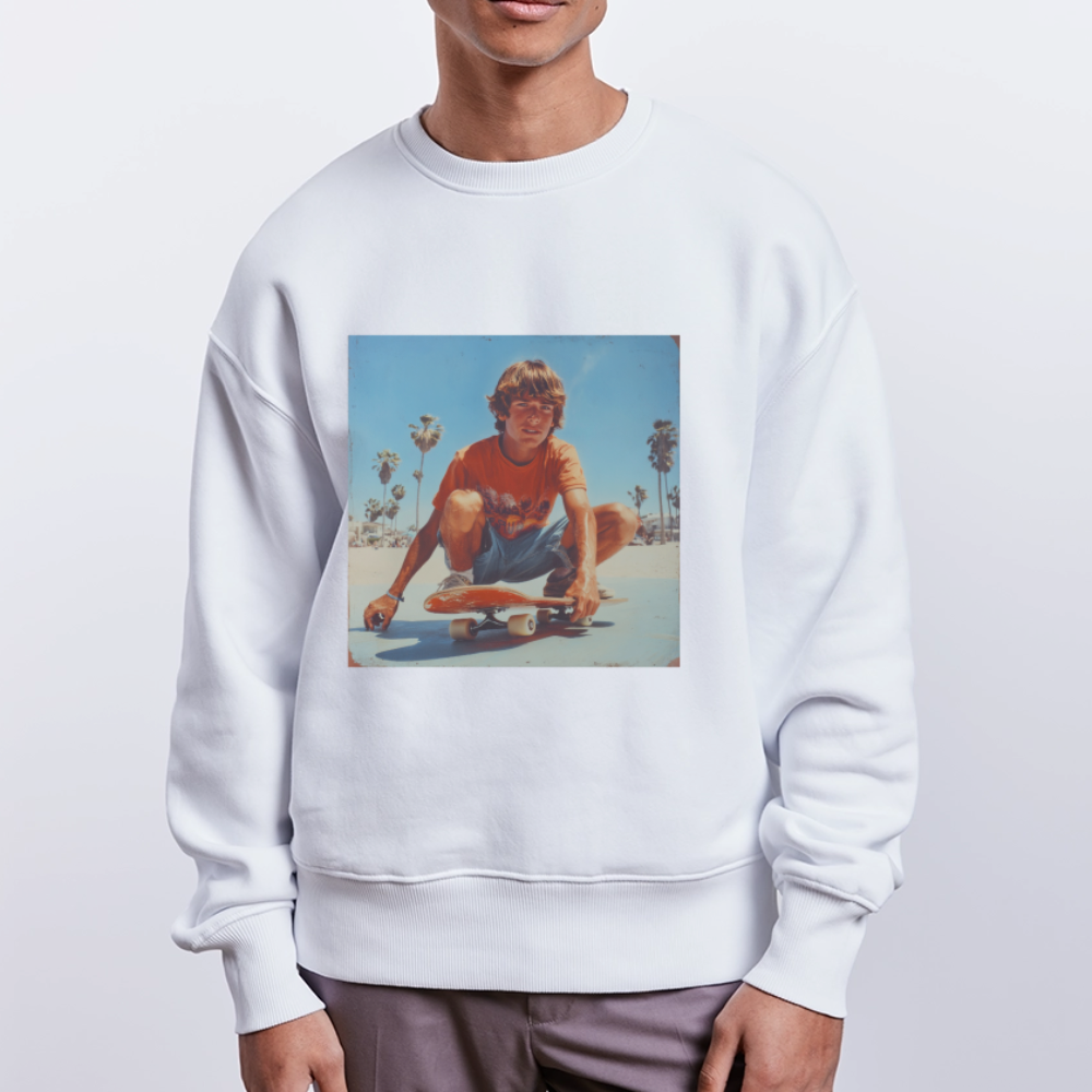 Sunset Vibes, 70s Style, Ekologisk oversizetröja RADDER unisex från Stanley/Stella - vit