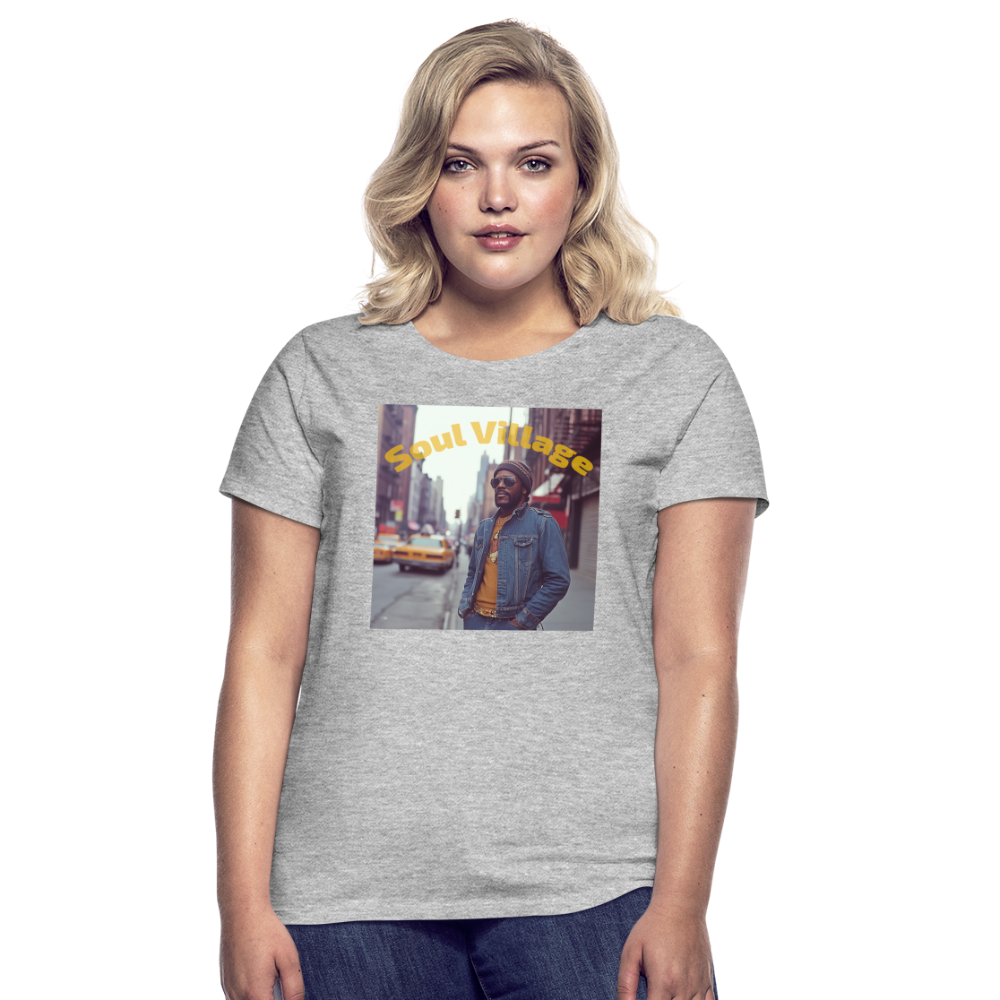 Soul Village, T-shirt dam - gråmelerad